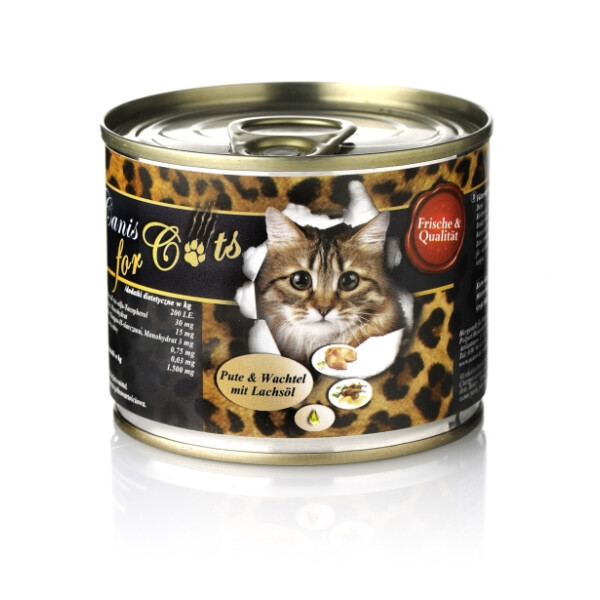 O´Canis for Cats Pute, Wachtel & Lachsöl 6 x 200g.