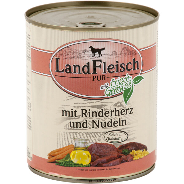 Dr. Alder Landfleisch pur Rinderherz & Nudeln 800g.