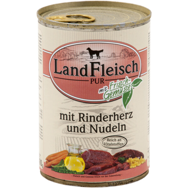 Dr. Alder Landfleisch pur Rinderherz & Nudeln 12 x 400g.
