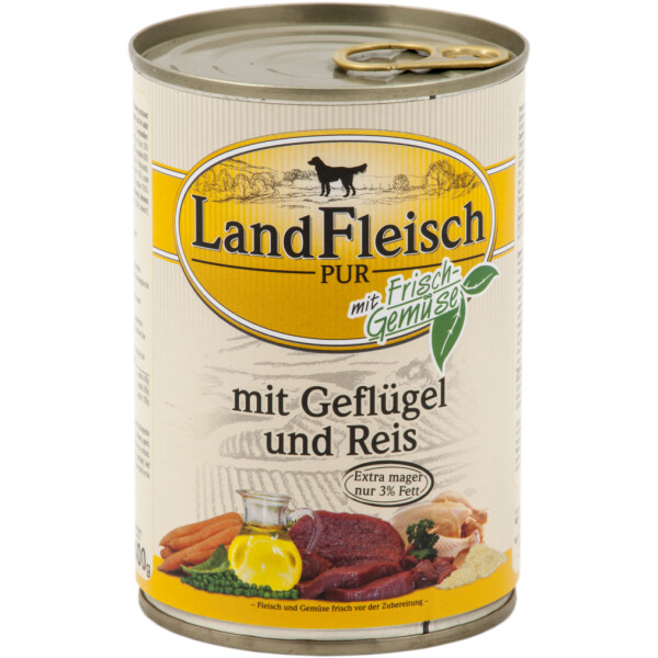 Dr. Alder Landfleisch pur Geflügel & Reis 12 x 400g.