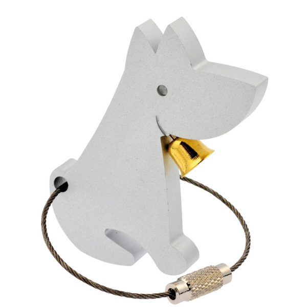 Aluminium-Schlüsselanhänger "Hund mit Glocke"