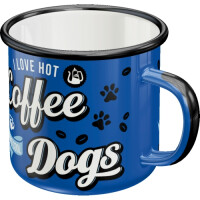 Nostalgic Art Emaille-Becher "Hot Coffee & Cool Dogs"