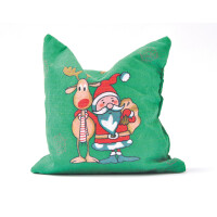Katzenspielkissen "Hohoho" mit Rentier und Weihnachtsmann