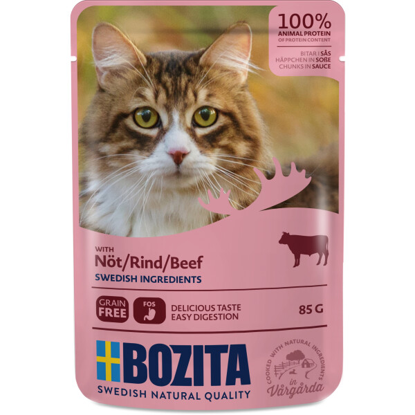 Bozita Cat Häppchen in Soße mit Rind 85g.-Beutel