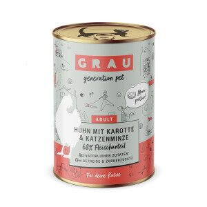 Grau Adult Huhn mit Karotte & Katzenminze 400g.